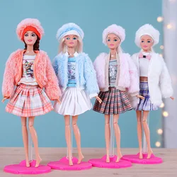 Winter Style Accessories Clothes Suit for 30cm Doll Dress Up Toy for Children Girls Pleated Skirt Fit To 11.5 Inch Doll