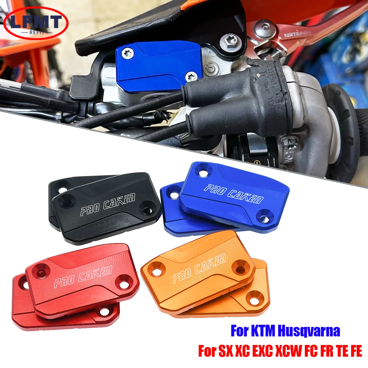 For KTM XC XCW XCF SX SXF EXC EXCF TPI Motorcycle CNC Front Brake Clutch Fluid Reservoir Cover Cap 125 150 250 350 450 2017-2020