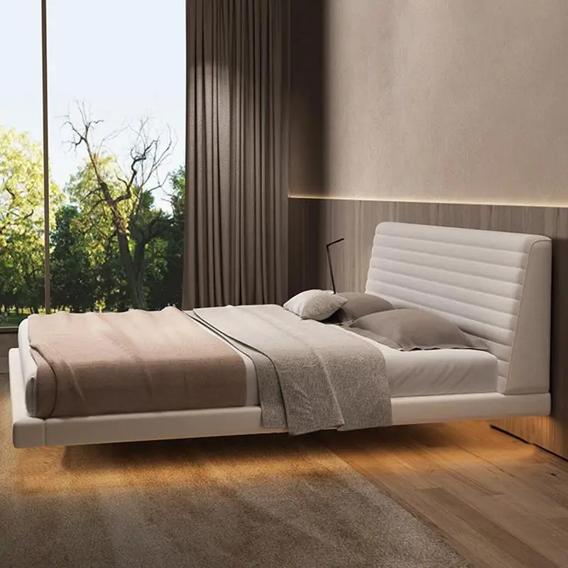 Italian, minimalist, floating bed, smart, double bed, minimalist, modern, bedroom, wabi-sabi