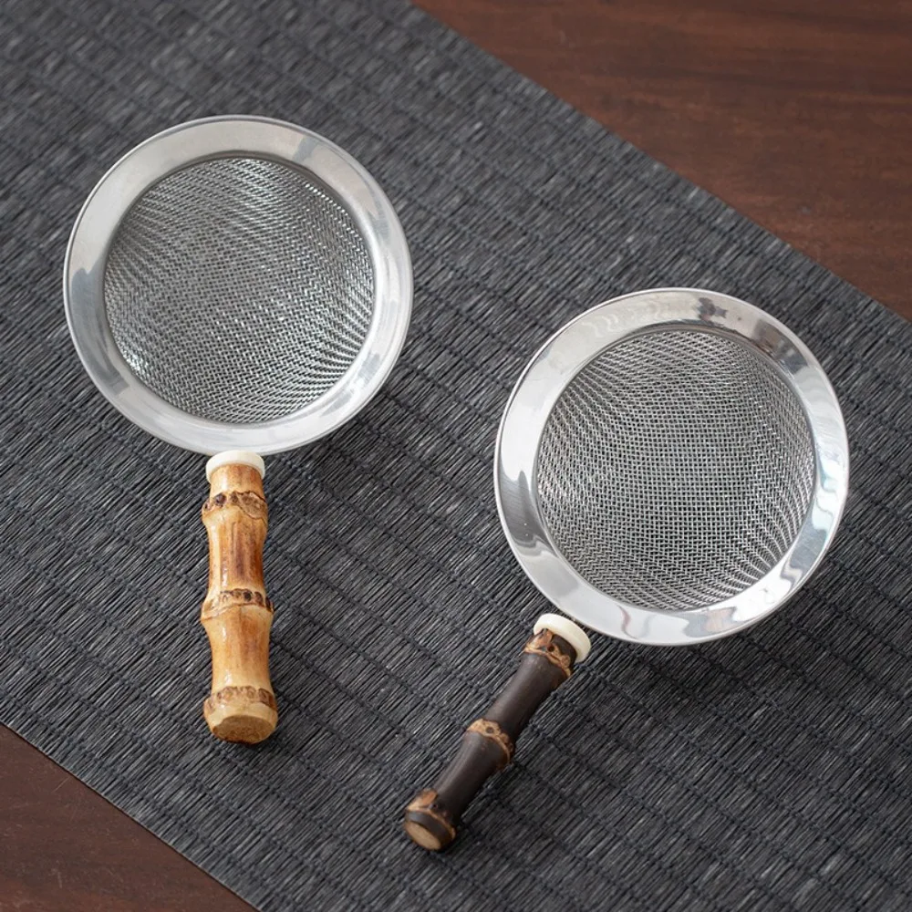 

New Stainless Steel Matcha Sifter Very Fine Mesh Bamboo Fine Mesh Strainer Rust-Proof Easy to Clean Food Sifters for Kitchen