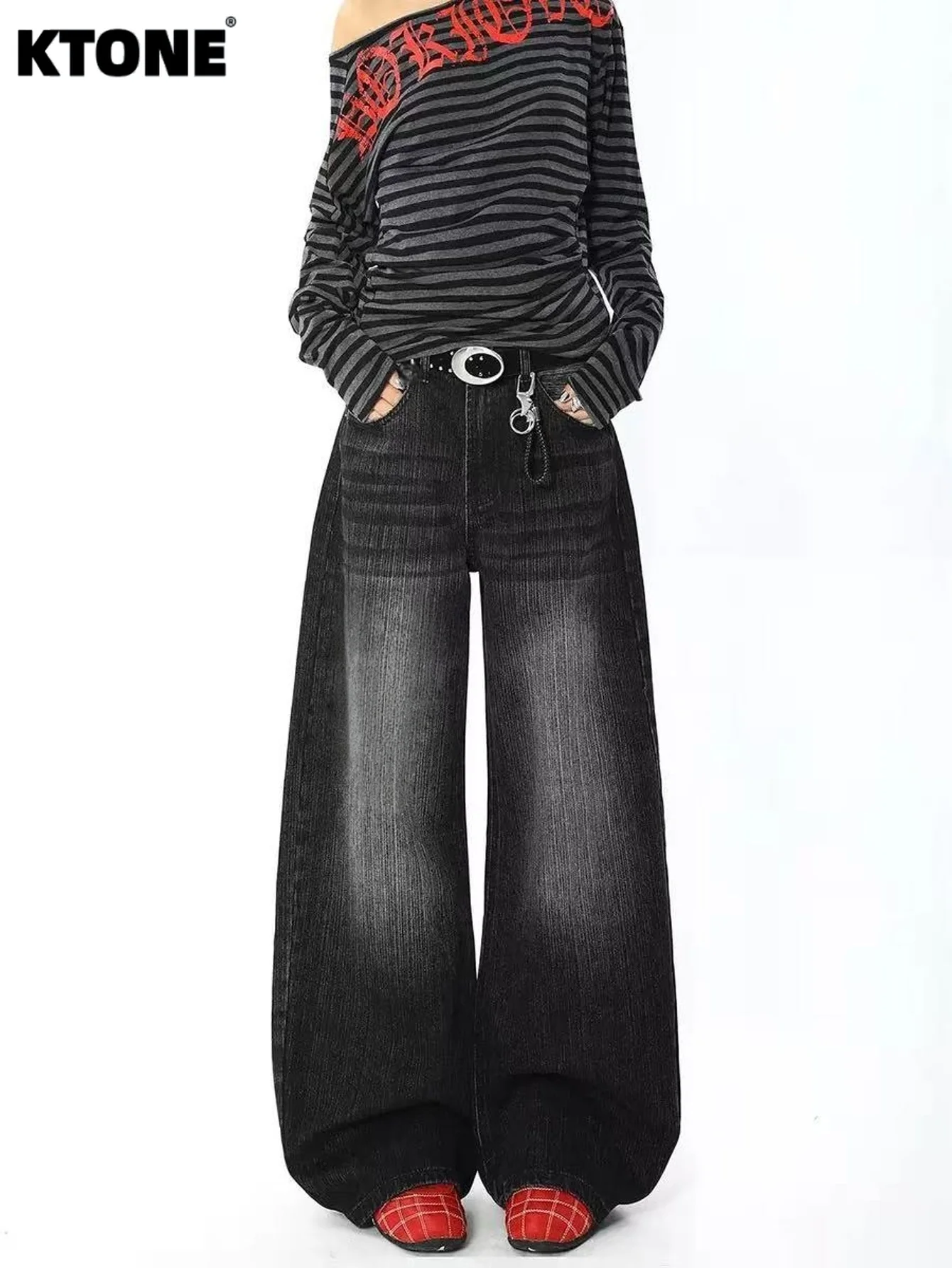 

Y2K Jeans Men's Black Baggy Denim Hip Hop Drip Light Retro No accessories or belts included