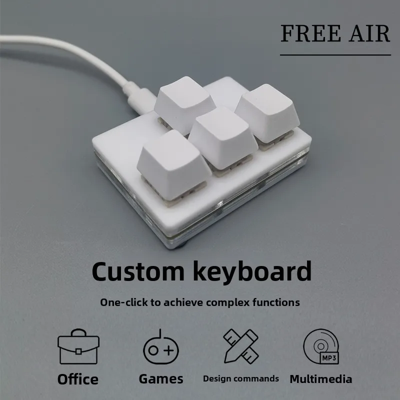 4-Key USB Directional Mechanical Keyboard RGB Silent Custom Shortcut Keypad for Office
