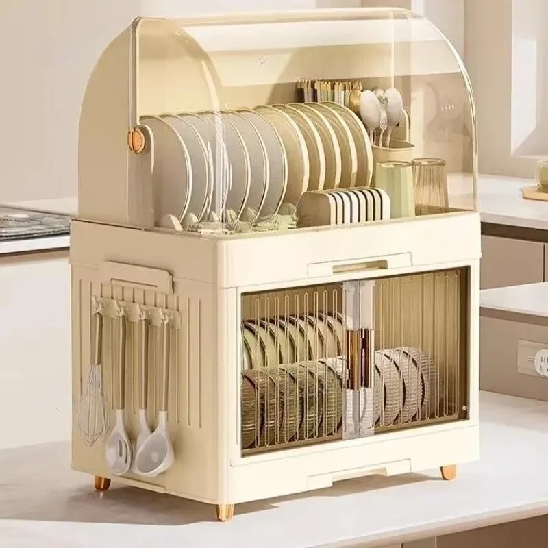 Kitchen Bowl Rack, Tableware Storage Box, with Lid, Tableware, Bowl Box, Dish Drain Rack, Plastic Cupboard