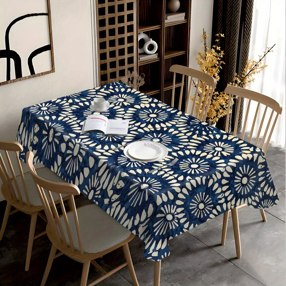 New simple pattern rectangular tablecloth with edge-locking technique