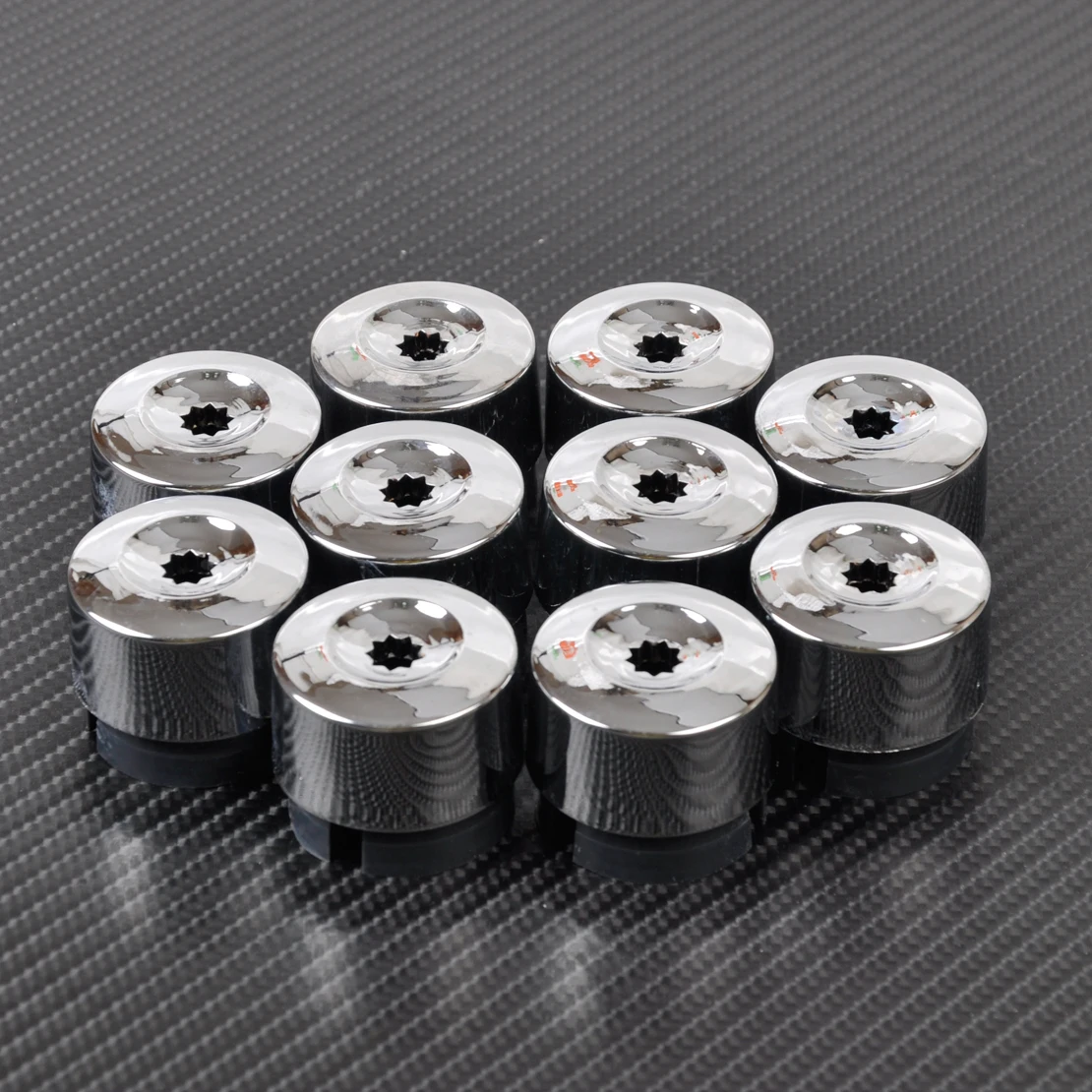 10Pcs Chrome Wheel Lug Bolt Nut Cap Cover7l6 601 173a 2zz For Vw Touareg 2004 - 2010 2011 2012 2013 2014