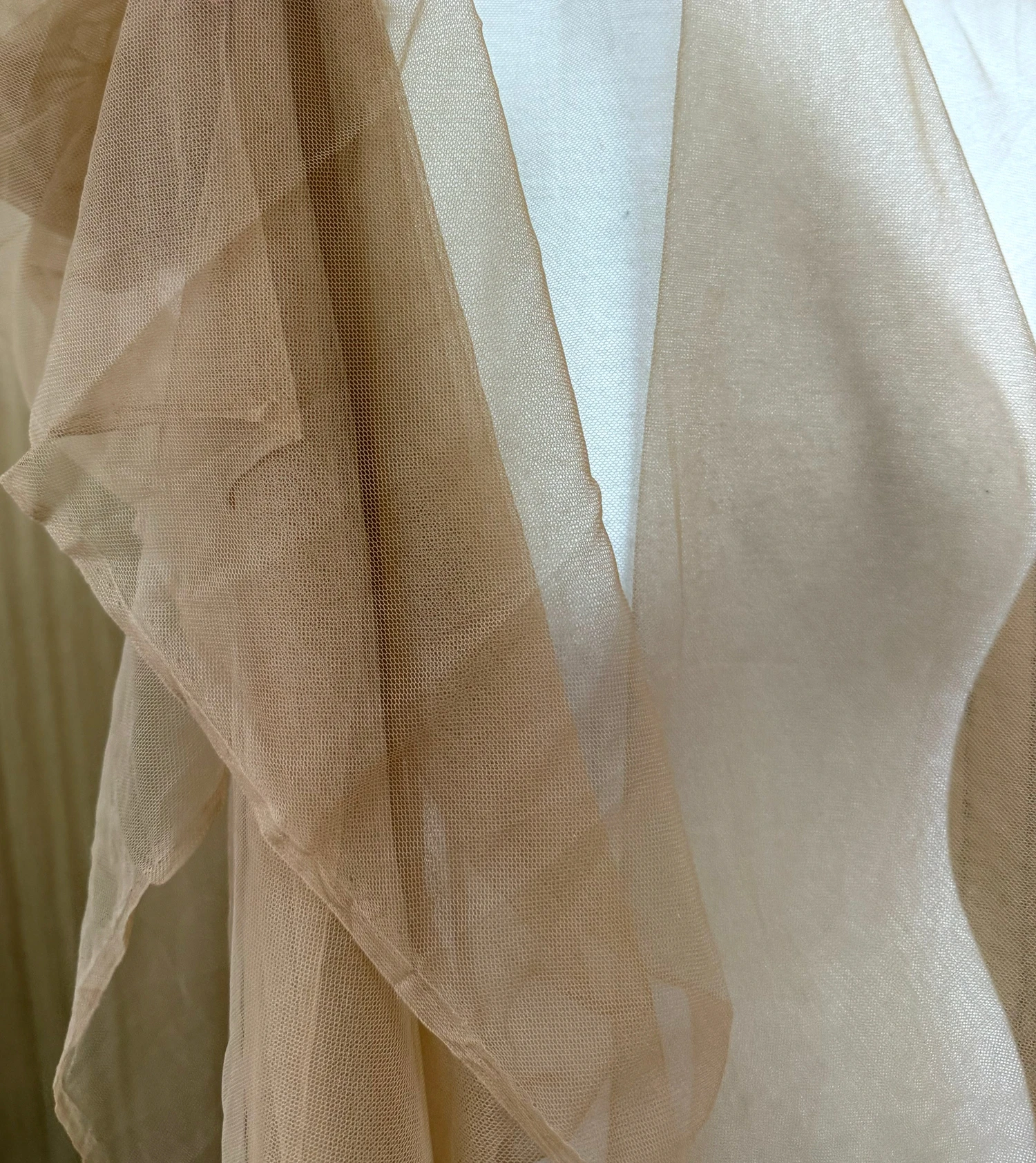 Dark Beige Brown Mesh Fabric Quality Breathable Net Cloth for Wedding Decor DIY Sewing Craft Dress Curtain Tablecloth
