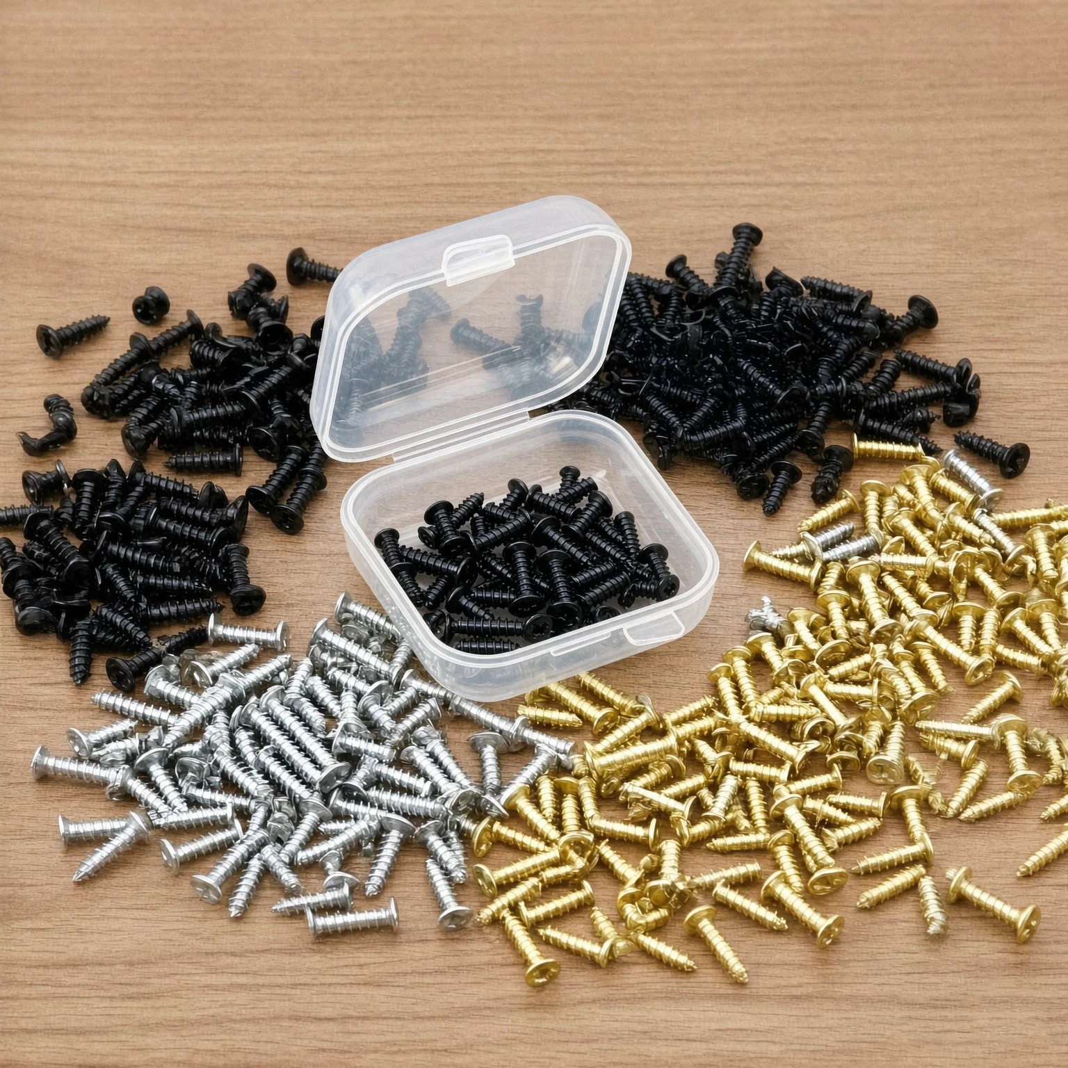 48Pcs Guitar Pickguard Screws with 3.5cm Storage Case, Small Mounting Screws for Electric Guitar Scratch Plate, TMZ