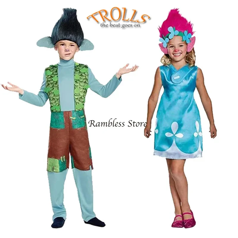 ❤️ ❤️ ❤️ Disfraz de Halloween para Cosplay de Bobbi Frank de Trolls, Disfraces para Fiesta de Carnaval con Peluca ❤️ ⭐️ ❤️