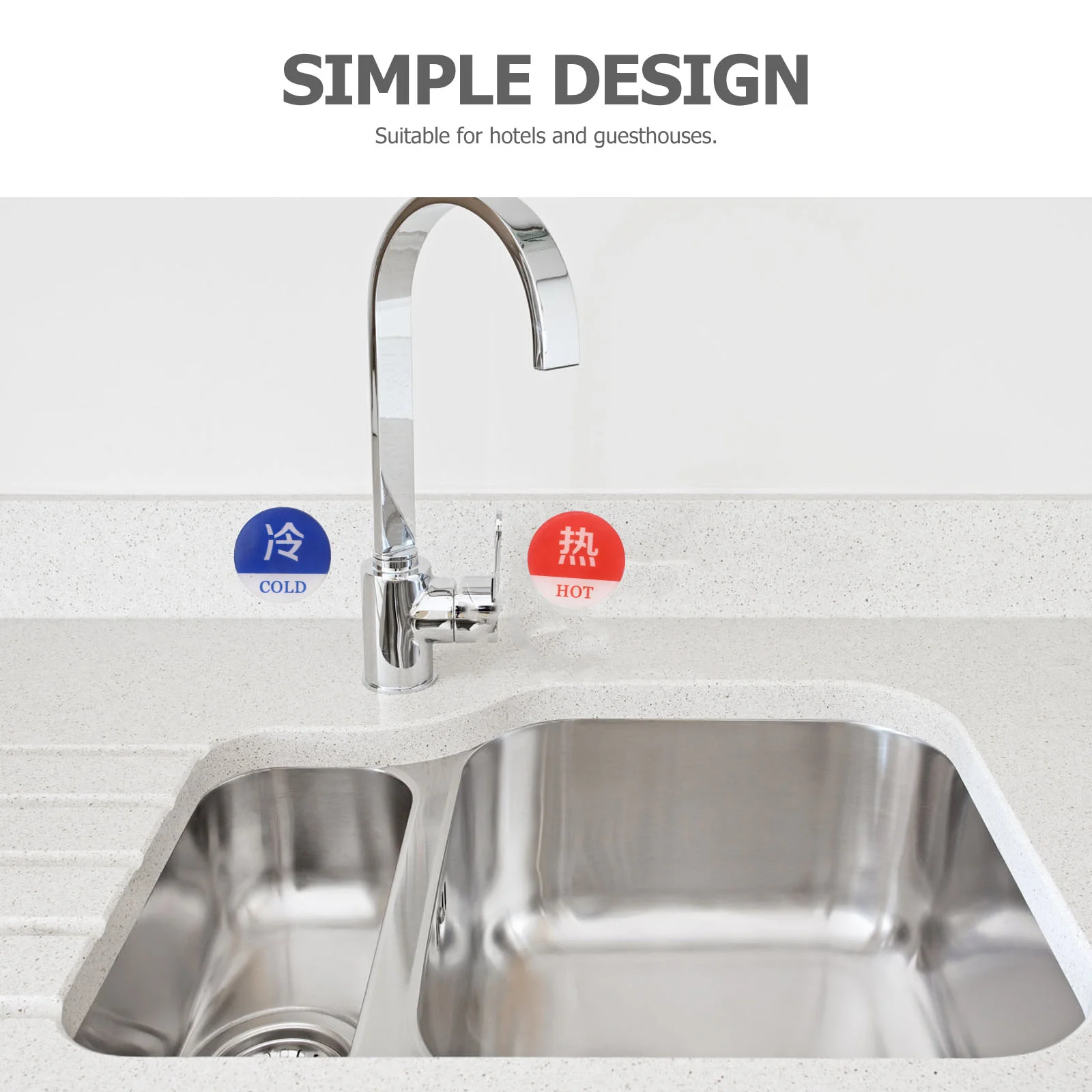 Hot and Cold Water Signs Faucet Label Stickers for Small Hot/cold Acrylic Labels