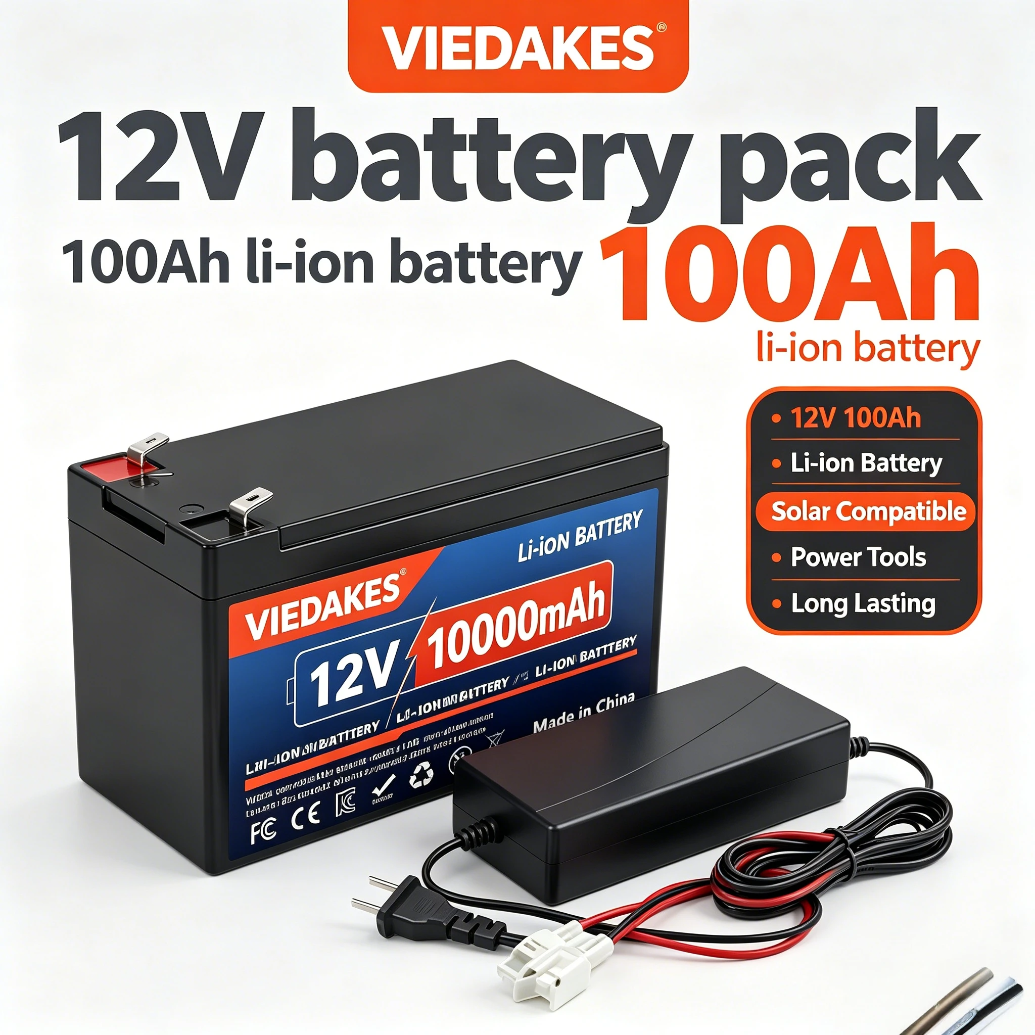 🔋2026 12V Battery 60Ah/80Ah/100Ah 18650 Rechargeable LiFePO4 Lithium Battery Built-in 60A BMS for RV,Camping,fishing,farm