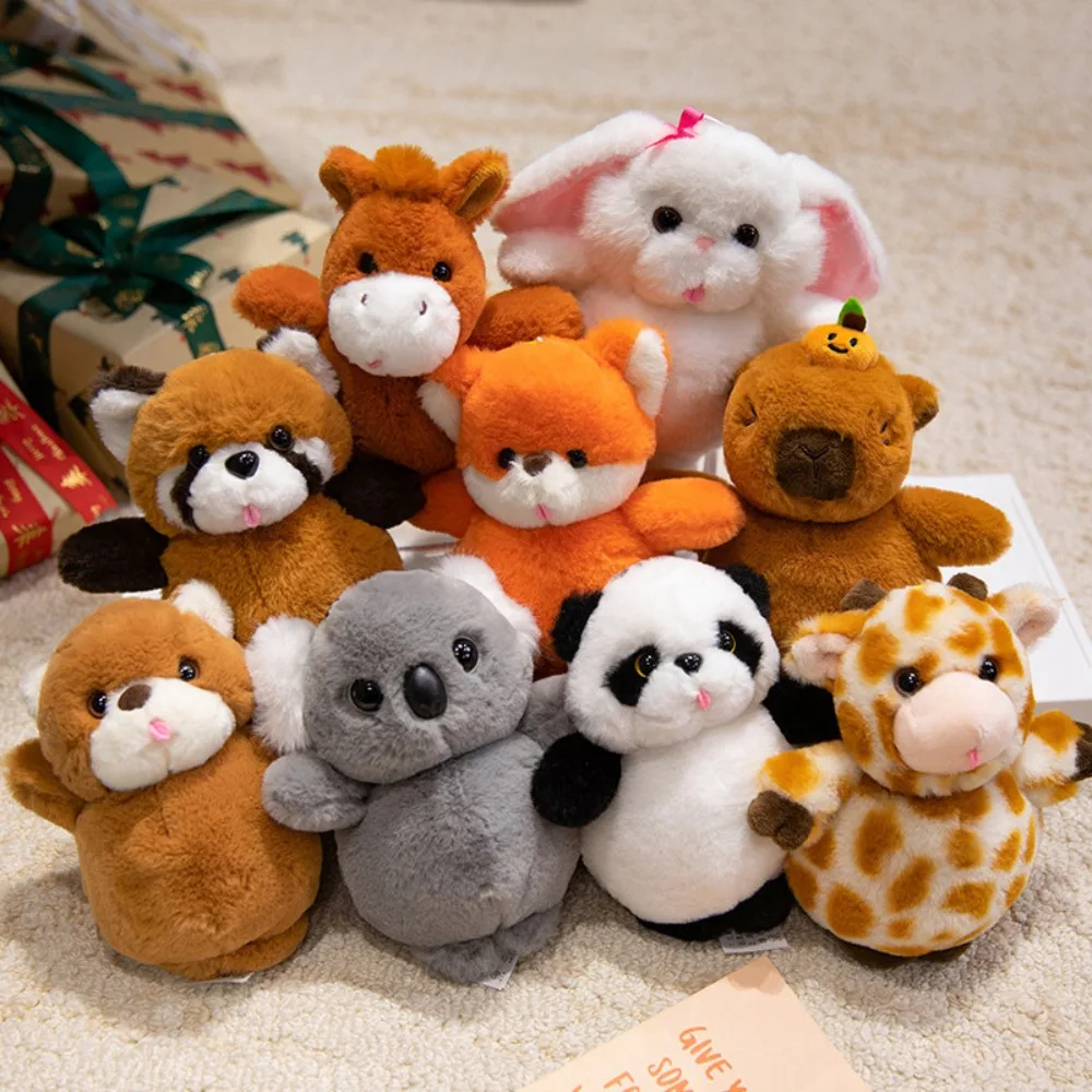 

Rabbit Capybara Plush Keychain Bear Fluffy Animal Doll Keychain Cartoon Soft Plush Toys Small Pendant Kids Gifts