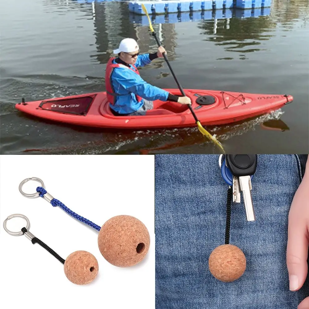 High Quality Water Sports Diving Rowing Boats Cork Ball Keychain Pool Accessories Key Chain Holder Floating Buoy