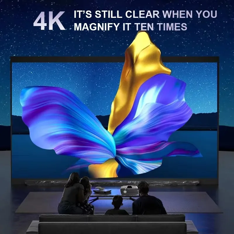 Smart Wi-Fi6 Android 4K 1080P LED Mini Projector 2G RAM 3D Portable for Bluetooth5.0 Home Theater