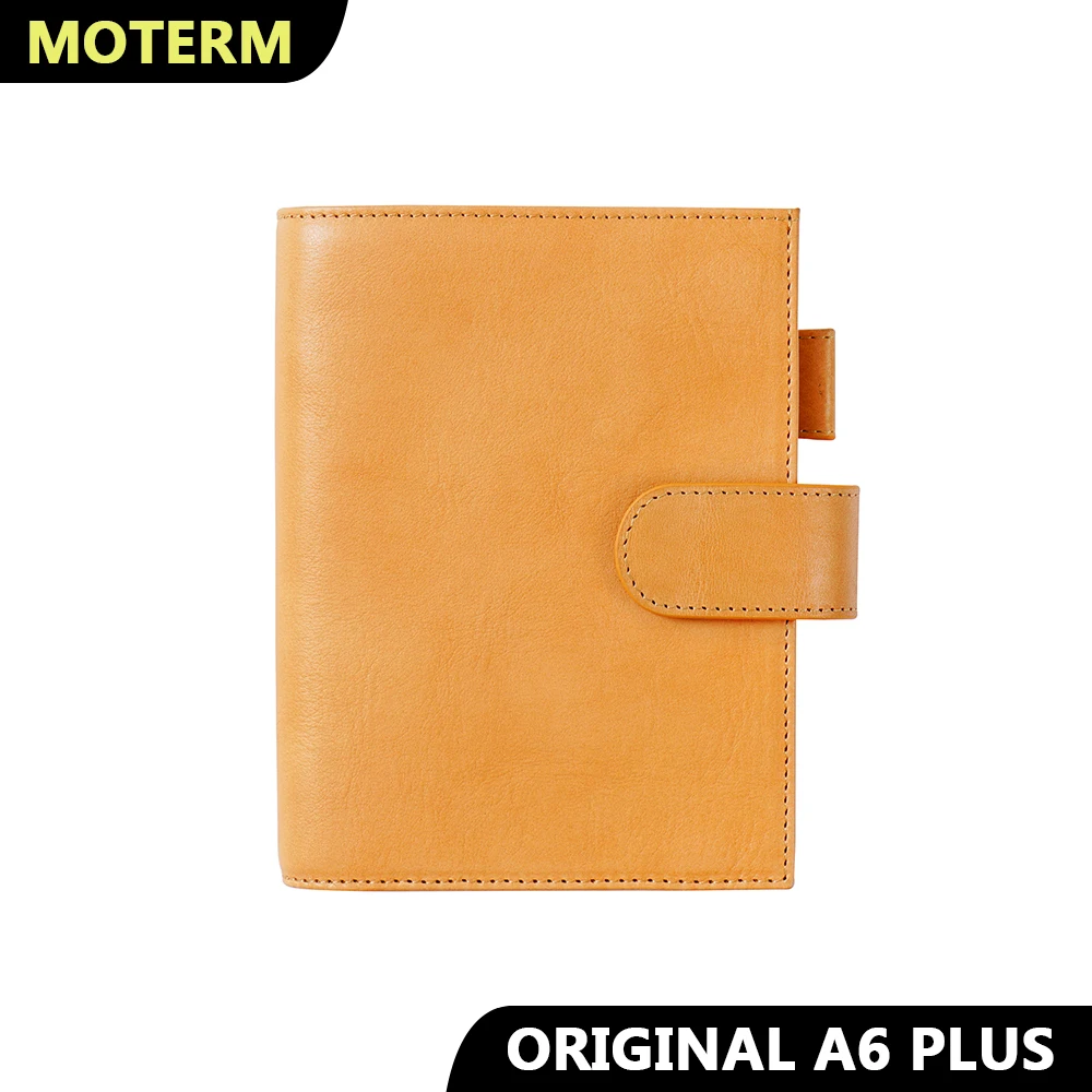 Moterm Vollnarben-Pflanzlich gegerbtes Leder Original A6 Plus Cover für A6 Stalogy Notebook Planer Organizer Agenda Journal Tagebuch