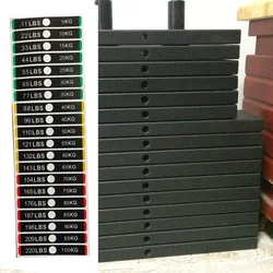 Fitness Equipment Gym Accessories Weight Stack Labels 11-220lbs Number Stickers PP Plastic Weight Plates Sticker Replacement