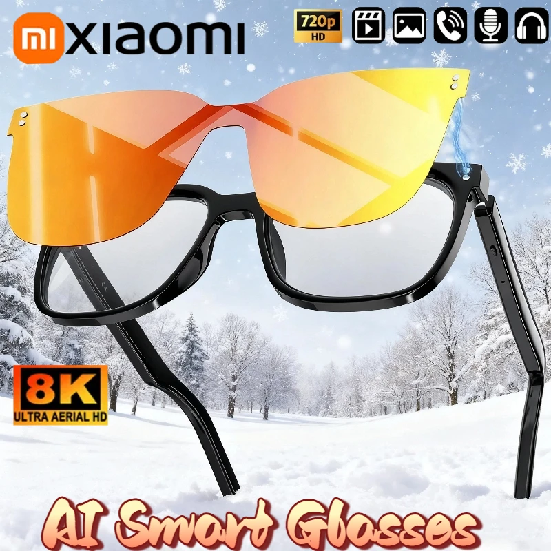 Xiaomi 8KHD Men's Smart Glasses Women's Bluetooth Glasses Voice Call Control Music UV Polarized Translate Sunglasses 2025 - Image 2