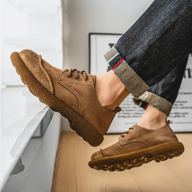 

Мужская обувь из натуральной коровьей кожи, замшевые удобные роскошные неглубокие мокасины, женские туфли на плоской подошве на мягкой подошве, элегантная женская летняя обувь в этническом стиле