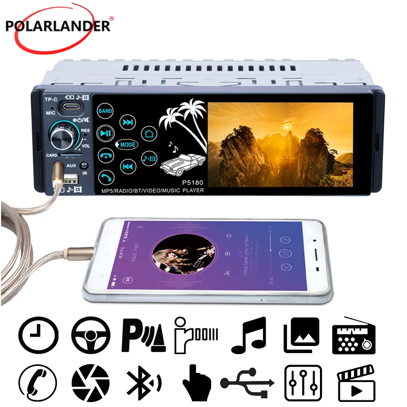 

‌IPS Touch Screen MP5 Player Bluetooth Hands-Free Car Stereo Rearview Camera Input System ‌3.8 Inch Multimedia Car Audio