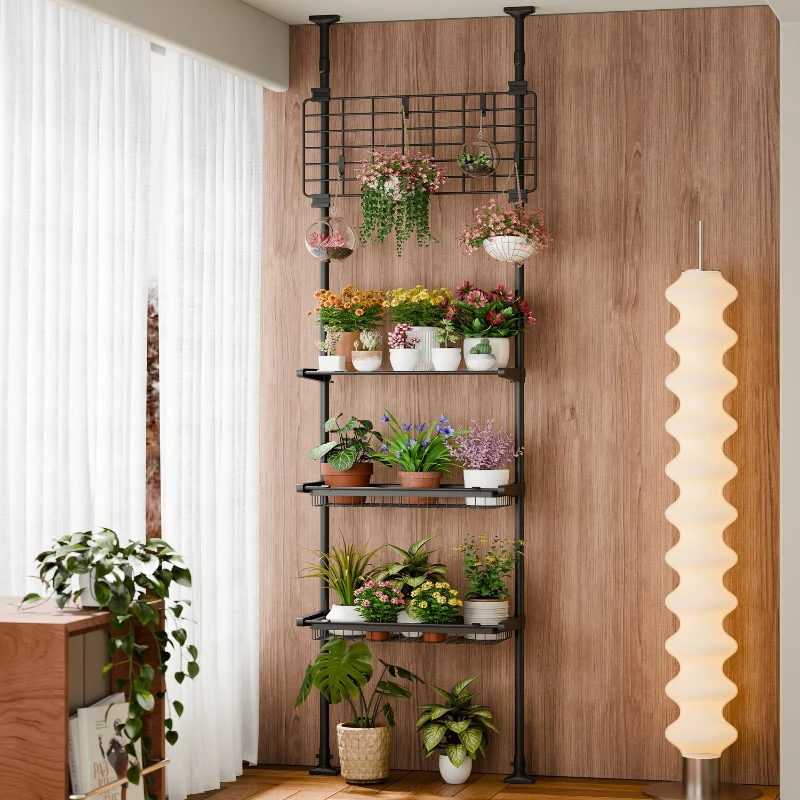 ceiling standing indoor plant stand iron art multi-layer modern plant shelf Flower rack balcony balkon möbel Outdoor furniture