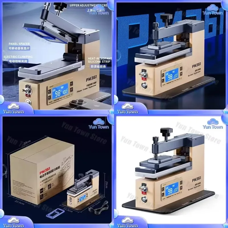PM361 Electric Mid-Frame Disassembler for Mobile Phone Repair with Rear Cover Separator Top Bottom Heating Screen Removal