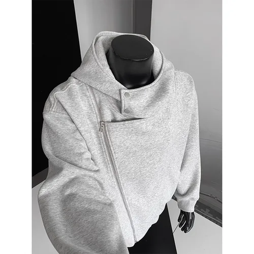 Imagen 1 del producto Sudadera con capucha gris para hombre y mujer, novedad de otoño e invierno 2026, chaqueta gruesa y holgada