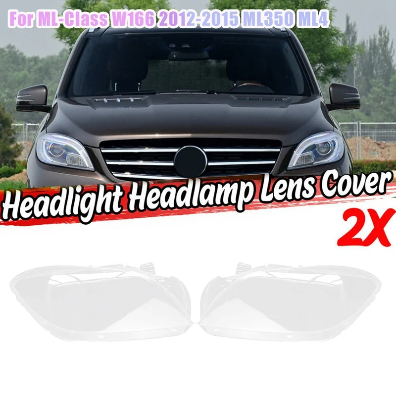 

Side For Mercedes-Benz ML-Class W166 2012-2015 ML350 ML400 ML63 Headlight Lens Cover Headlight Shade Shell Cover