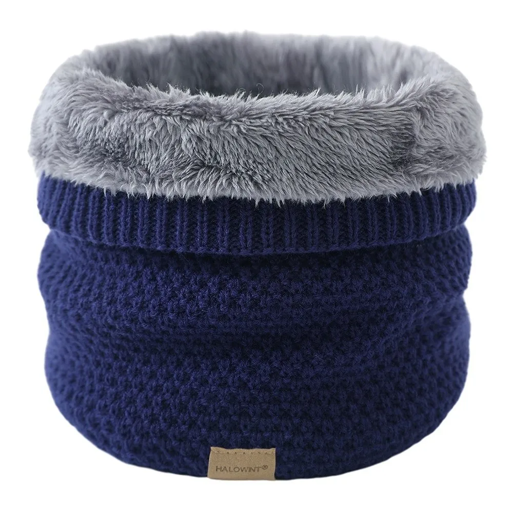 Comfortable Lined Neck Gaiter Thick Knit Thermal Warm Neck Warmer Soft Stretchy Circle Scarf Winter Outdoor
