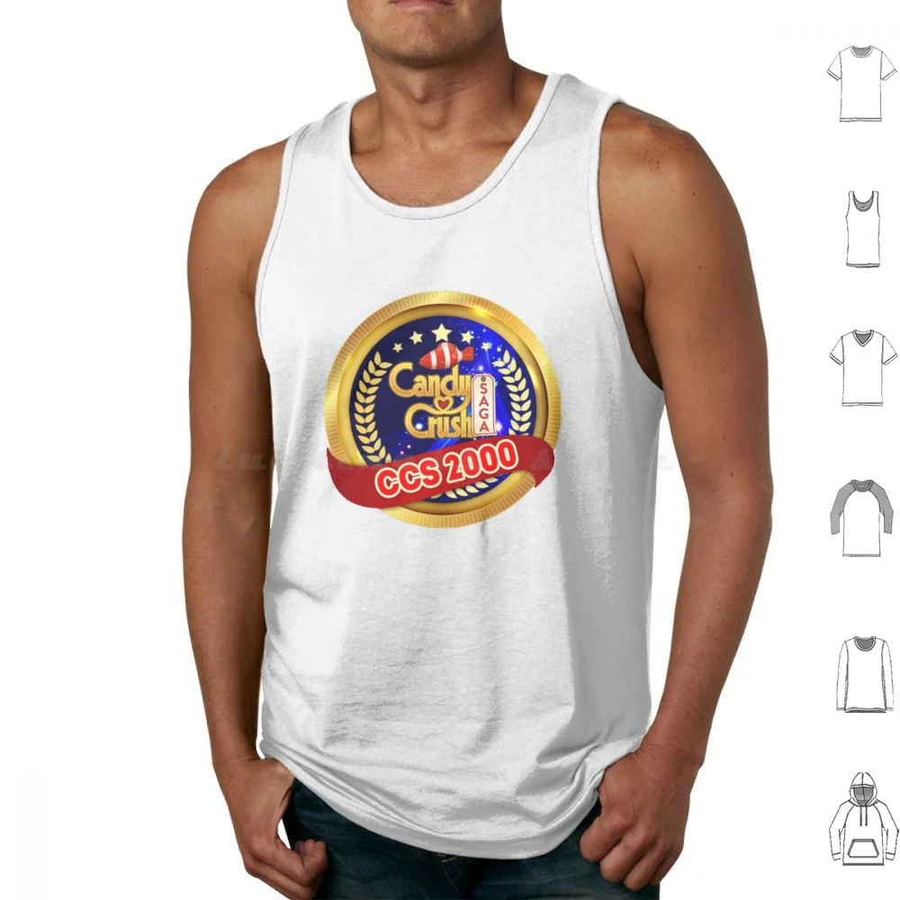 Level 2000 Badge Candy Crush Saga Tank Tops Print Cotton Candy Candy Crush Crush Saga App Gaming Level Up 2000