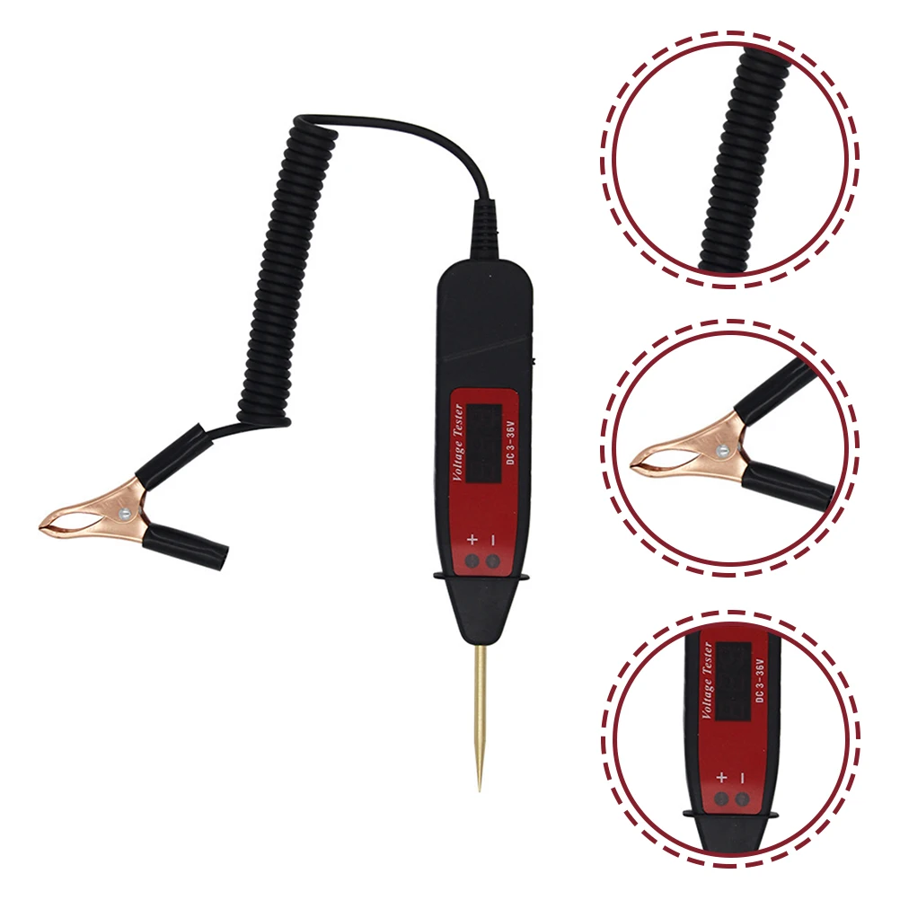 

Digital Display Test Light Electric Circuit Tester Pen LCD Voltage Electrical Copper Car Tester Practical Function Portable