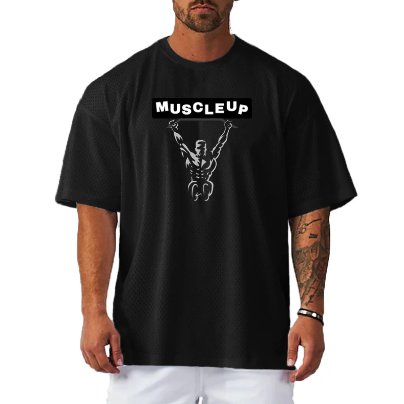 Men's Quick Dry Mesh Running T-Shirts Short Sleeve Cooling Breathable Athletic Gym Workout Exercise Outdoor Jogging Tee Top