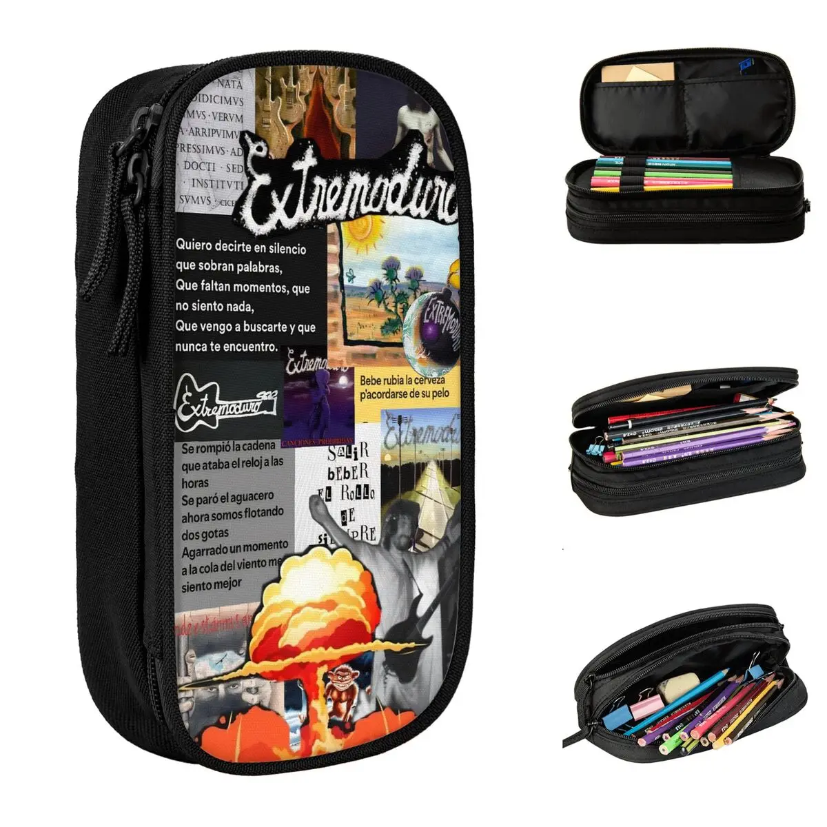 

Fun Extremoduro Rock Band Tour пеналы пеналы держатель для ручек для студентов большая вместительная сумка для студентов школы