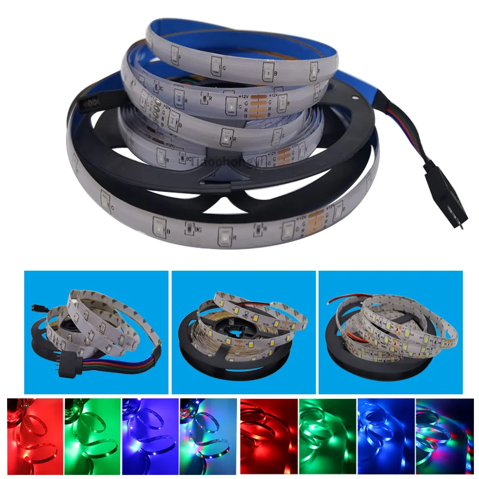 DC 12V 5M / Roll led strip 2835 white warm white  red green blue RGB  SMD LED Strip light 60LEDs/M  lamp String Decor