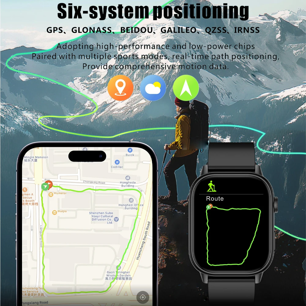 2025 Women's Smart Watch with GPS Compass 2.01 HD Display 420mAh Battery 100+Sports Modes Suitable for Android Men's Smart Watch