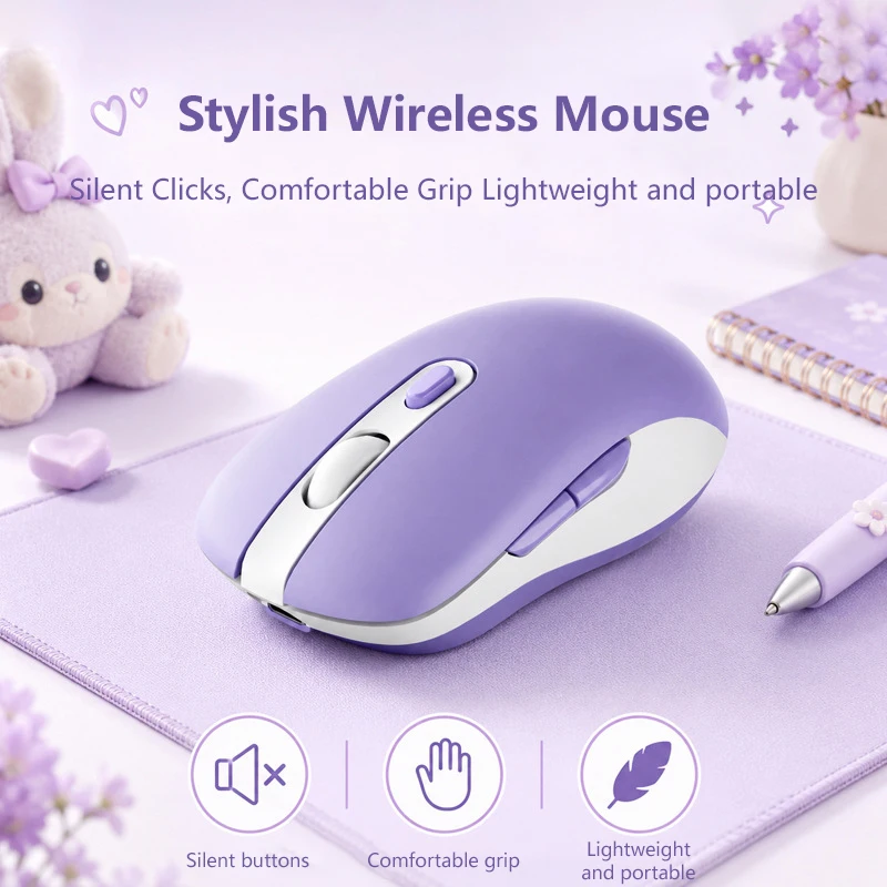 Tri Mode Wireless Bluetooth Mouse Multi System Multi Device Connectivity Rechargeable Mouse