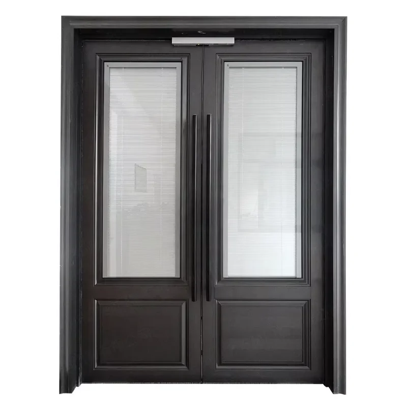 Cheap price aluminum glass double entrance door