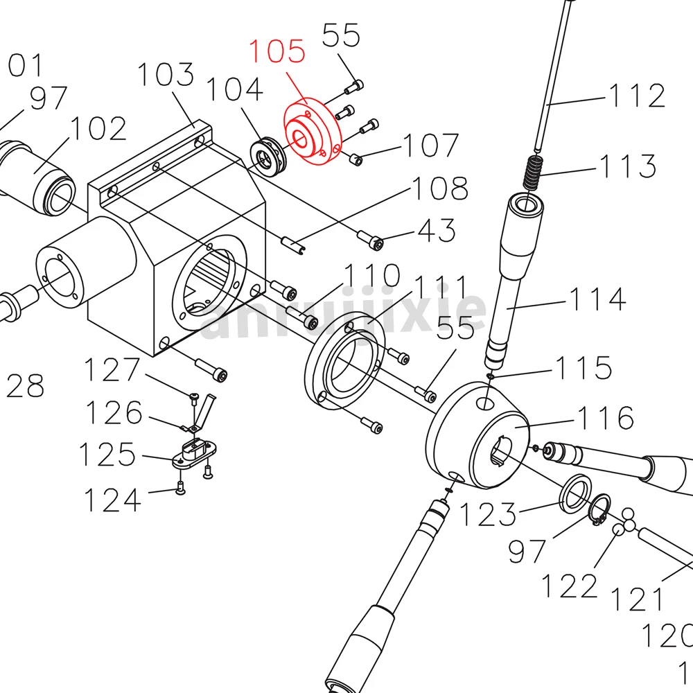 Worm Right Support Flange for SIEG SX3-105&JET JMD-3&BusyBee CX611&Grizzly G0619