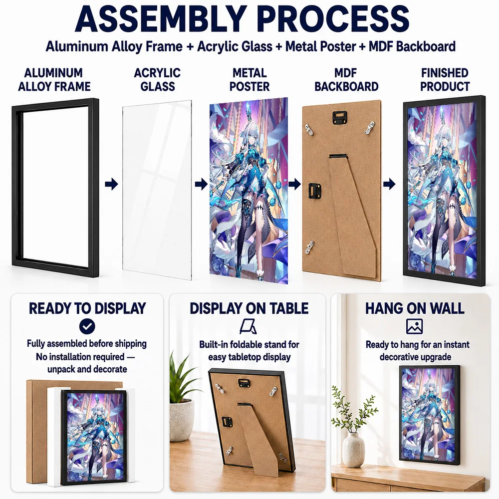 Honkai Star Rail Cerydra Framed Metal Print Customized Hero Tribute Wall Art Perfect Within Game Room As Cosplay Enthusiasts
