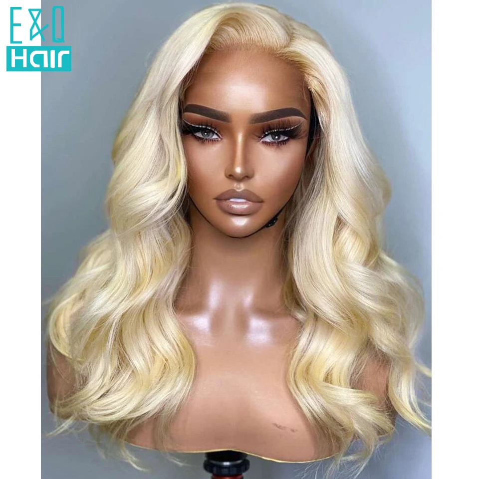 E&Q 13x6 613 Honey Blonde Lace Front Human Hair Wigs For Women Peruvian Remy Hair 36 Inch Transparent 13x4 Straight Frontal Wig