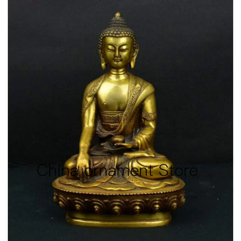 

Antique Old Temple Bronze Sakyamuni Budda Jodamo Sidado Buddha Statue
