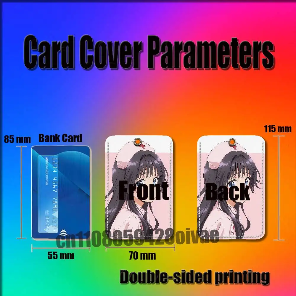 Kaoruko Waguri Hana wa Rin to Saku ID-Clips Kreditkarten-Bankkarten-Campuskarten-Halter Abdeckung Dekoration PU-Leder Schlüsselanhänger