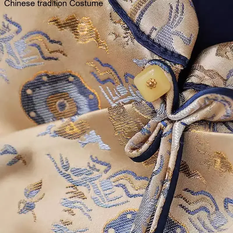 Bigsize 4Xl 5Xl أكمام تانغ ملابس النساء سترة أنيقة جديد النمط الصيني Hanfu قمة فاخرة الجاكار أغنية الديباج أبلى