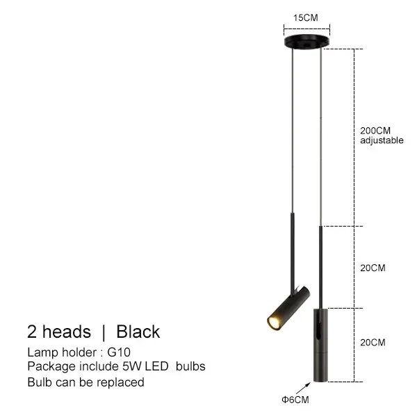 Nordic Zwarte LED Kroonluchter Hanglampen Slaapkamer Bedverlichting Decor Eetkamerarmatuur Hanglamp Verstelbare Hoek Lustres
