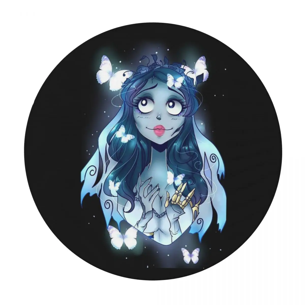Halloween Film Corpse Bride Ghost Tim Burton Waterproof Round Tablecloth Oilproof Table Cloth Kitchen Events Dining Table Cover