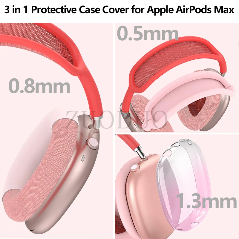 New gradient color Silicone Case Cover for AirPods Max (2024/2020) Soft Silicone Skin Protector ,Anti-Scratch Ear Pad Case Cover