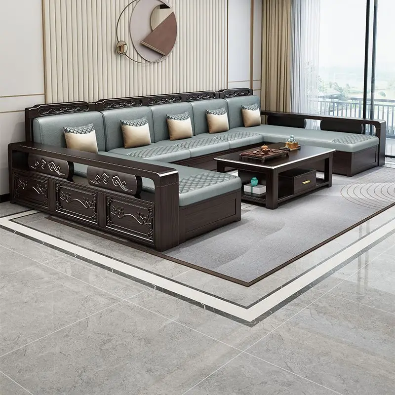 Classical purple gold sandalwood solid wood sofa combination winter and summer dual-purpose furniture small apartment modern sto