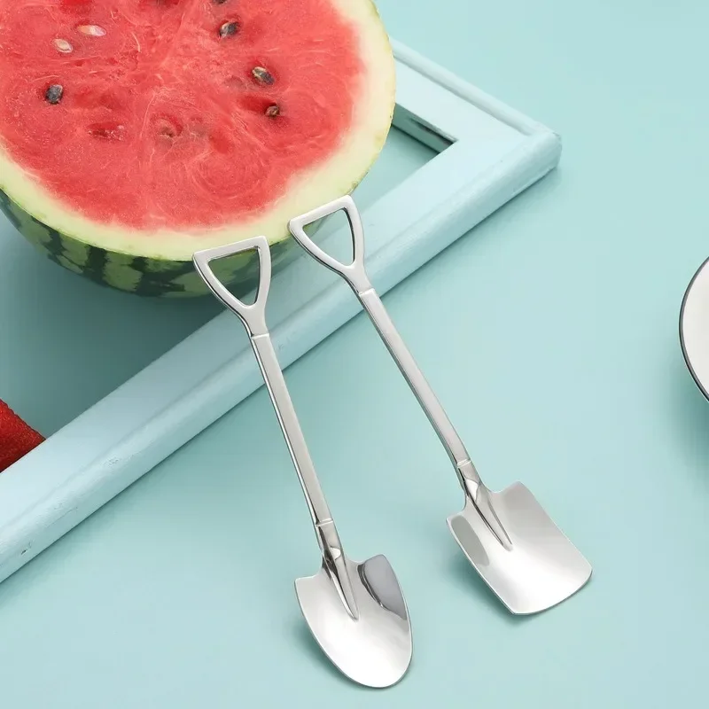 Creative Square-Head Stainless Steel Scoop – Watermelon, Ice Cream & Coffee Spoon, Kitchen/Party Serving Tool