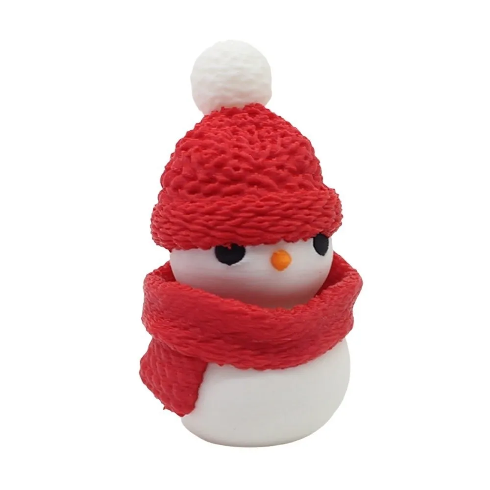 3D Printed Mini Clicker Ornament Relaxation Lightweight Christmas Snowman Figurine Decorative Creative Finger Decoration