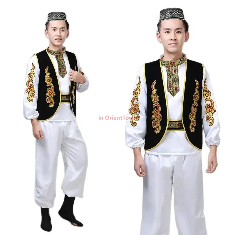 Performance Suit Sinkiang Ethnic Clothes Adult Festival Stage Party Dance Wear Xinjiang  Men Costume Uyghur Cosplay Dress