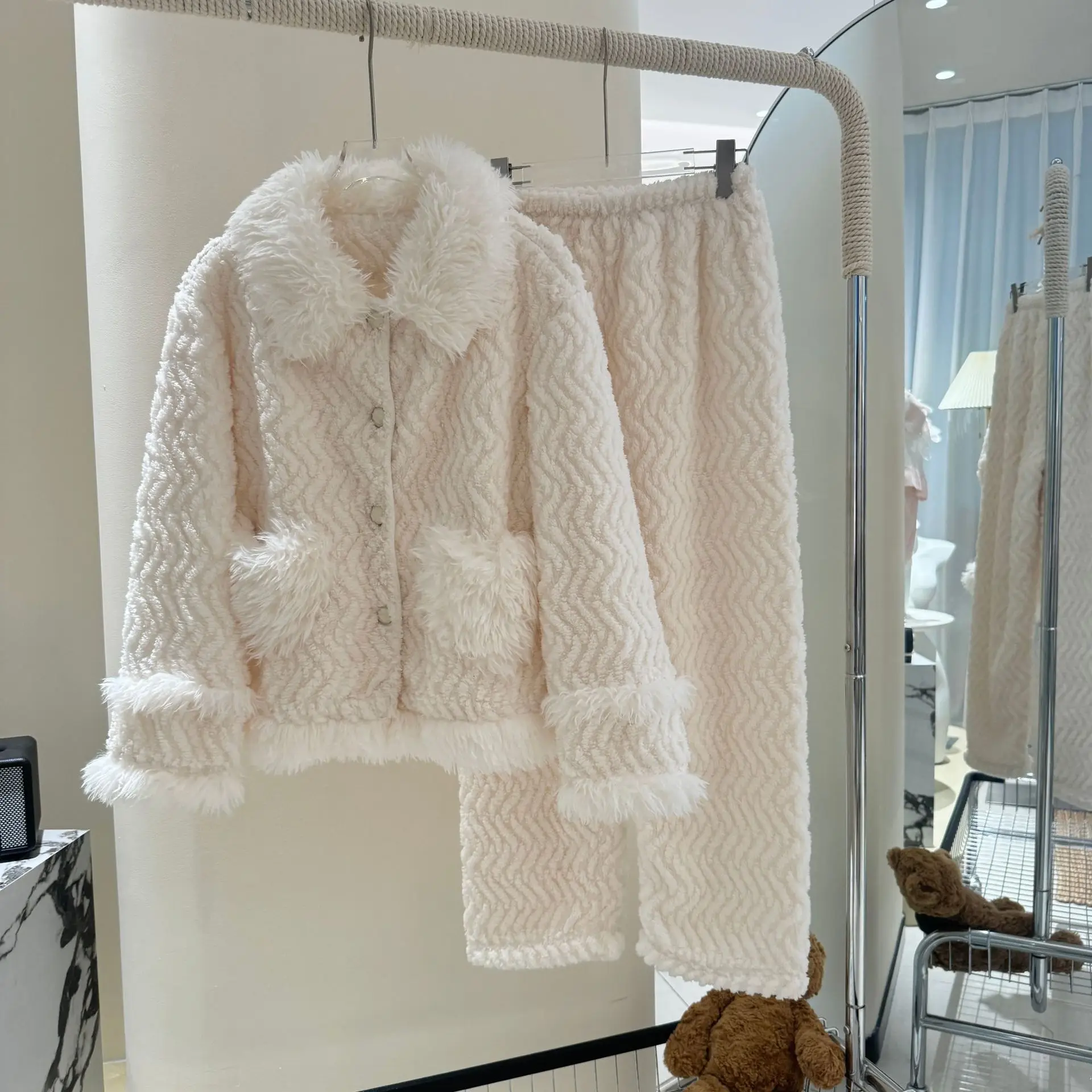chemise-a-manches-longues-pantalon-pyjama-costume-hiver-automne-vetements-de-nuit-chauds-vetements-de-nuit-decontracte-confortable-flanelle-pijamas-dame-lingerie