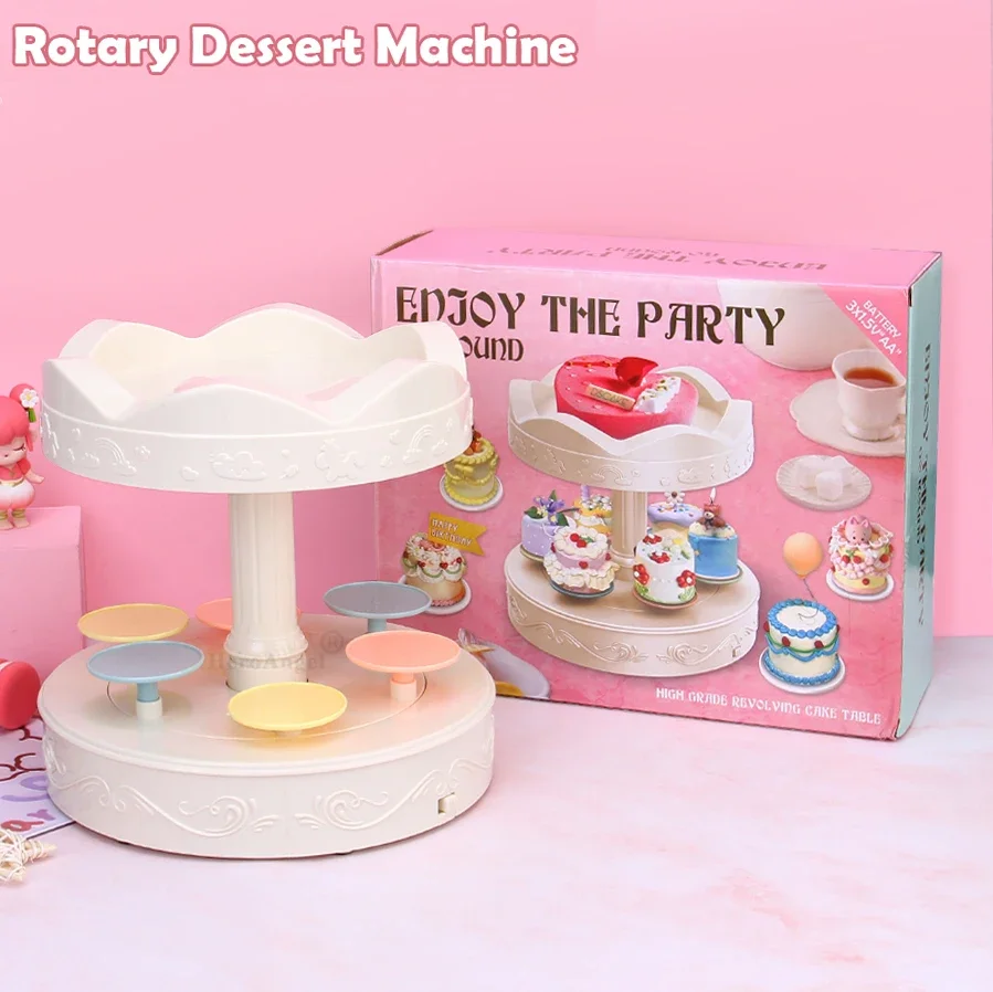 3 Modelle Niedlicher Automatisch Rotierender Dessertständer - Sushi-Kuchen-Präsentationsplatte - Geburtstagsdekoration Geschenke - Drehbare Speisenpräsentation